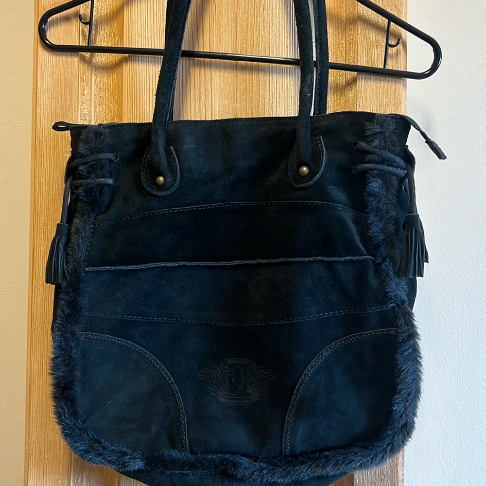 Nine West American Vintage black suede tote
